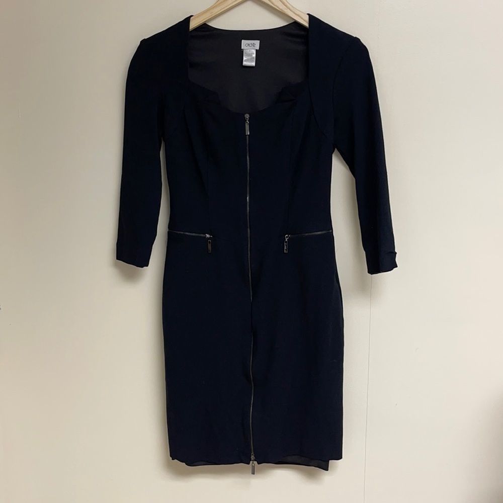 Cache black long sleeve dress with zipper
